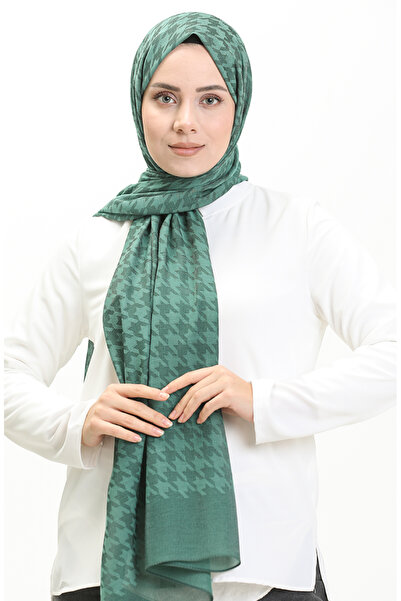 sefamerve Houndstooth Pattern Carmen Shawl 70230-04 Green
