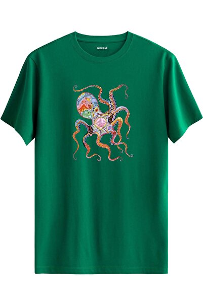 Colermi Artistic Octopus Printed Original Design T-Shirt