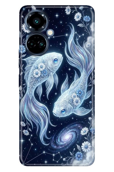 TECNO Camon 19 Pro (CI8n) Kılıf Balık Burcu Temalı Desenli Darbe Emici Silikon