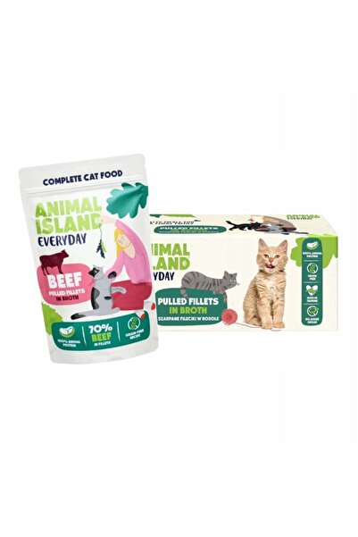 Animal Island Hrană umedă pentru pisici, vită în supă, 40x85g