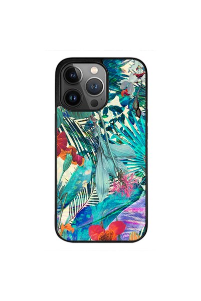 Other Apple iPhone 12 Pro Blue laves tropical Black Glossy Θήκη