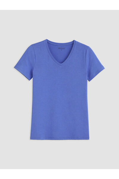 LC Waikiki Nevavm Difference Is the Difference V-Neck Women's T-Shirt