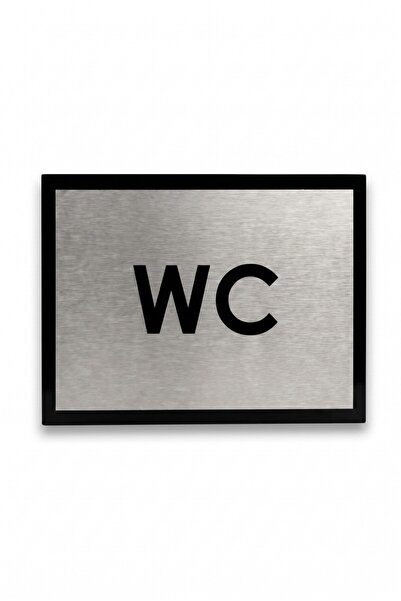usin Metal Gümüş 15X11 CM Yapışkanlı Ofis BarKamping Kapı İsimliği WC Yönlend...