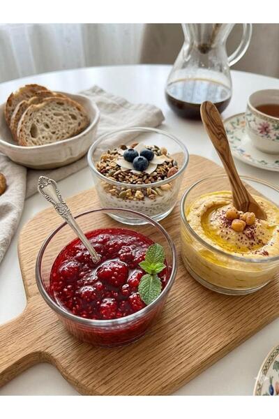 Paşabahçe Set of 6 Glass Breakfast Storage Containers 320 ml with Leak-Proof ...