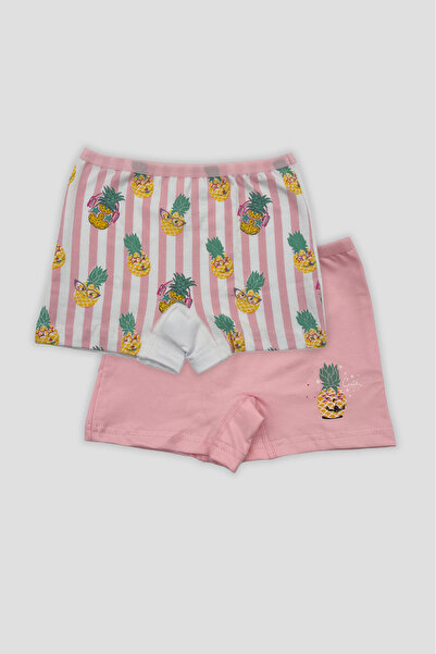 Defne Baby Set de 2 boxeri din bumbac pieptănat premium cu model pentru fete