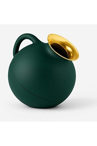 EVA SOLO Globe Vacuum Jug Thermos Dark Green with Gold Rim, 1L, Stylish Insul...