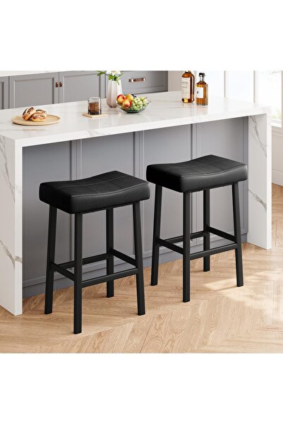 Garvee Set of 2 Bar Stools with Height for Kitchen Island Counter, Padded Cha...