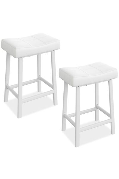 Garvee Set of 2 Bar Stools with Height for Kitchen Island Counter, Padded Cha...