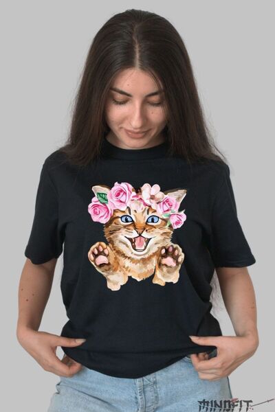 GILDAN Tricou Imprimeu Pisica Cu Coronita