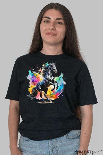 GILDAN Tricou Cu Cal Negru Model Multicolor