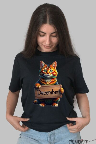 GILDAN Tricou Cu Pisica Multicolora December