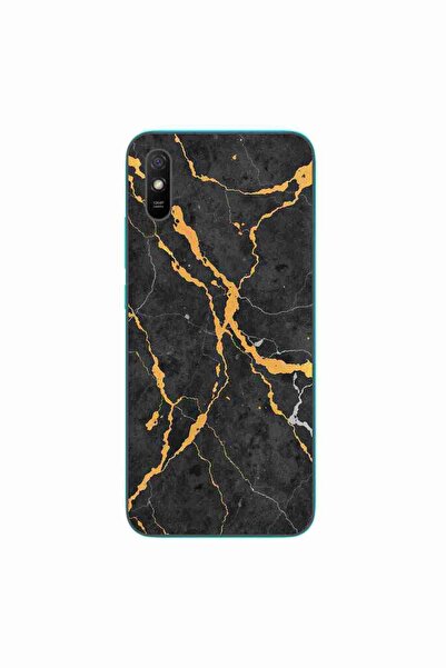 OEM Θήκη συμβατή με Xiaomi Redmi 9A Σιλικόνης Gel TPU Μοντέλο Μαύρο Χρυσό Μάρ...