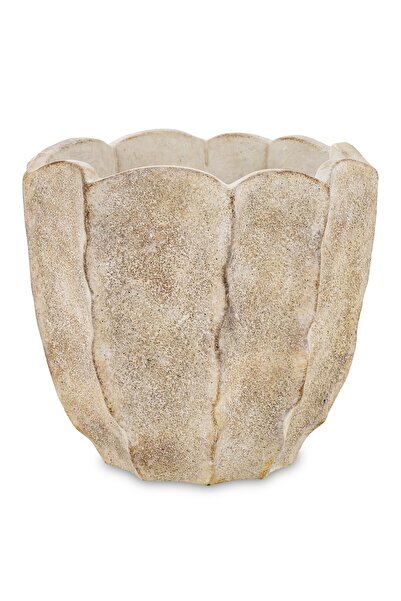 DecoDepot Ceramic pot, antique beige, 21.5x24x24 cm