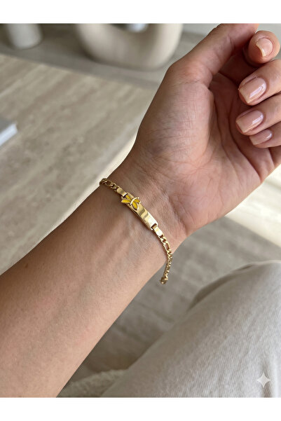 BİJU YILMAZ 26Cmblk11 - cm Children's Steel Bracelet with Butterfly Figure