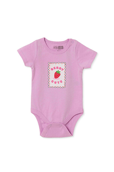 ebebek Hello Baby HelloBaby Kız Bebek Body Hayvan Baskılı Çıtçıtlı Çıtçıtlı Yaka Kısa Kol
