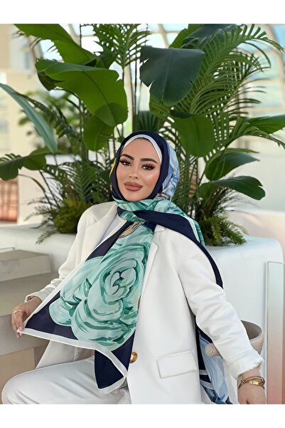 tomrisboutique Luxury Voile Silk Shawl Hijab Foulard Scarf Shawl Floral Rose ...