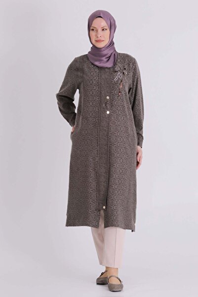 ottoman wear Behrem Büyük Beden Tesettür Kap Koyu Vizon OTW25150