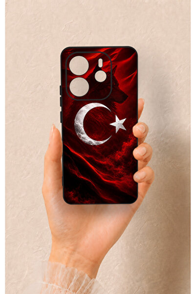 Vip Case Redmi Note 14 4G Uyumlu Kurt Türk Bayrağı Desenli Silikon Kılıf