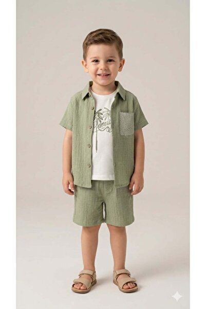 Bebüş Boy's 3-Piece Shirt Set Beb-17171