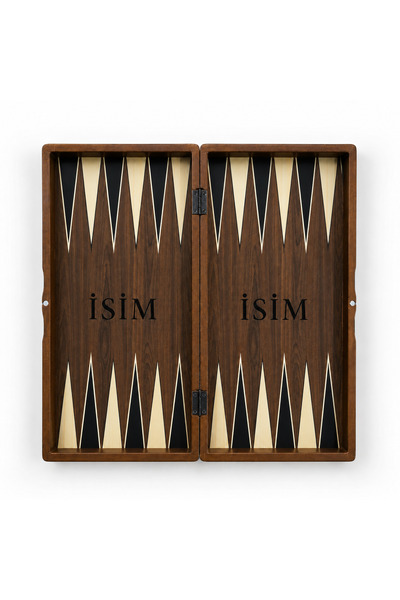 MSMETICARET Kişiye Özel Ceviz Desen Polyster Kaplama Tavla XXL
