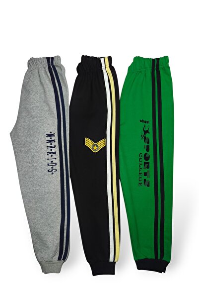 Minik Motion Children's Boys' Sweatpants with Stripes, Set of 3