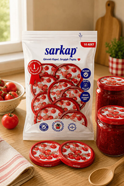 Sarkap Hijyenik Paketli 10'lu 82 mm Kapak - Domates Seri - Domates