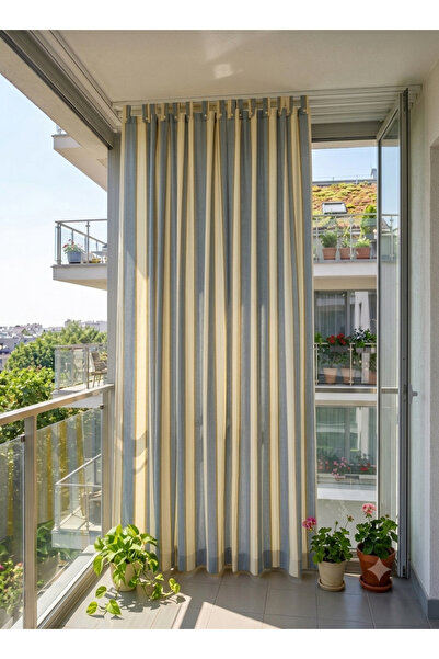 Zoya desing Su Geçirmez %100 Güneş Korumalı Balkon Perdesi Toza Dayanıklı Kiş...