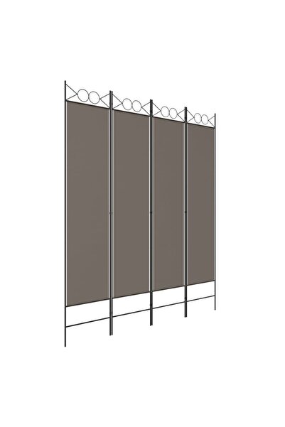 vidaxl Paravan de cameră cu 4 panouri, antracit, 160x220 cm, textil