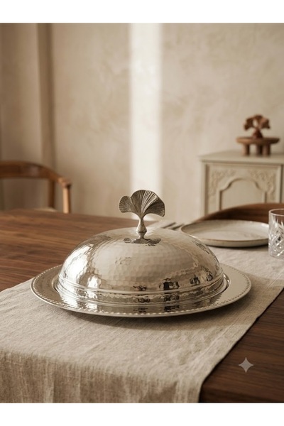 AURA COPPER Lüks El Dövmesi Kapaklı Bakır Sunumluk Tepsi (30 - 35 - 40 cm) - ...