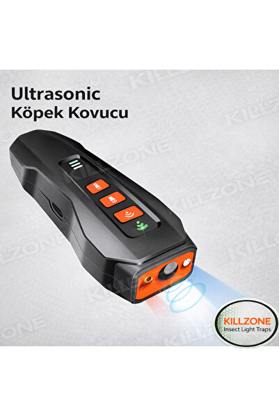 Killzone Ultrasonik Köpek Kovucu – 3 Modlu Şarjlı & Eğitim Cihazı (Sonic + La...
