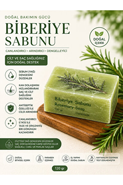 Store Biberiye Sabunu 120 gr - Saç ve Cilt Bakımı İçin Doğal El Yapımı Biberi...