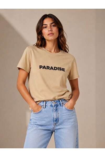 Polo State Γυναικείο μπλουζάκι Paradise με στάμπα και λαιμόκοψη ποδηλάτου σε ...