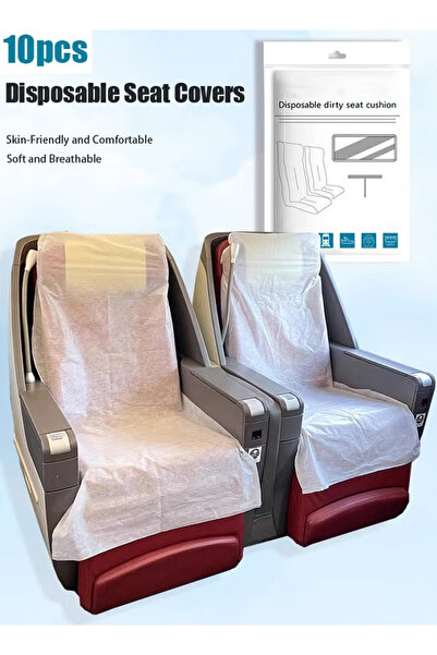 TAPIT 5 Pcs Disposable Airplane Seat Covers Non-Woven Fabric Safety Protectio...