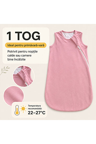 Miriboo Sac de Dormit de Vara pentru Nou-Nascuti si Bebelusi, 0-6 si 6-12 luni, 1 TOG, 100% Bumbac Moale, Fermoar bidirectional, Fara Maneci, Verde Menta