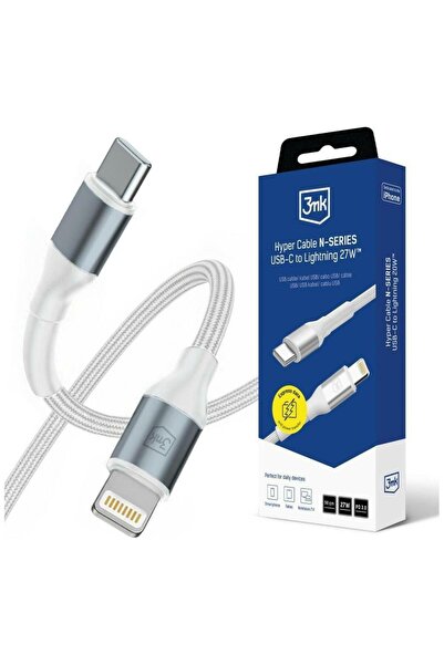 3MK Cablu de încărcare/date USB-C la Lightning Hyper N-SERIES, 27W, 0.5m, Alb