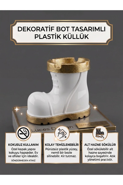 LUCES DESİGN Dekoratif Bot Tasarımlı Plastik Küllük