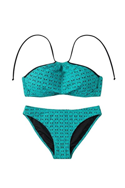 Armes straplez hafif dolgulu balenli boyundan bağlamalı bikini takıımı