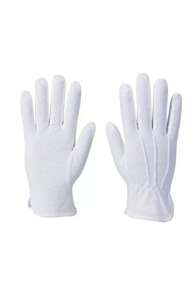 SafetyPro MANUSI ALBE OSPATARI MICRODOT 12 perechi/SET marimea M