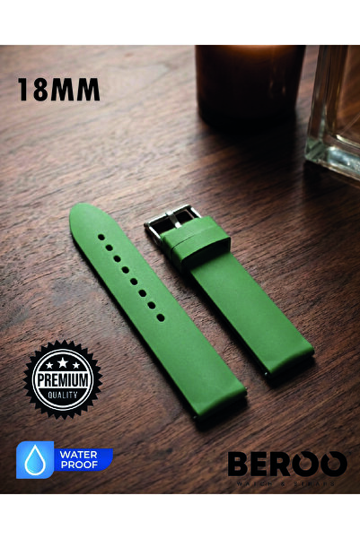 18mm Düz Premium Silikon Saat Kordonu – Yumuşak, Dayanıklı, Su Geçirmez