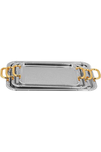 Generic Set of serving trays with side handles, modern and elegant design to ...