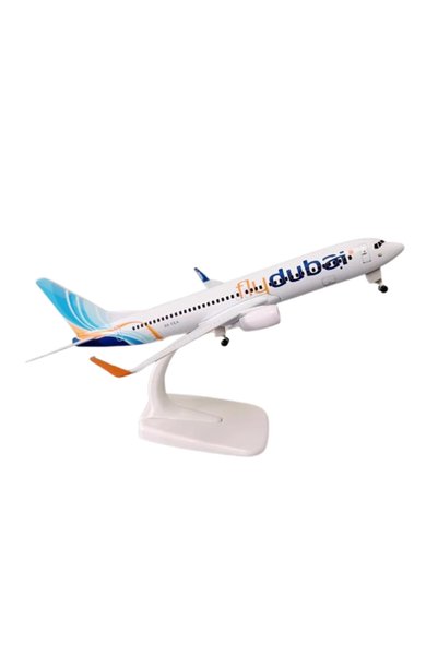OEM Model de avion Fly Dubai Boeing B737, metal, 20 cm, Scara 1:250