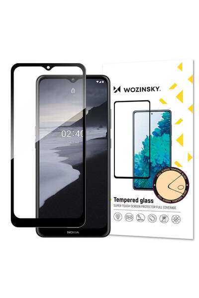WOZINSKY Sticlă securizată cu adeziv integral, pentru Nokia 2.4, Negru