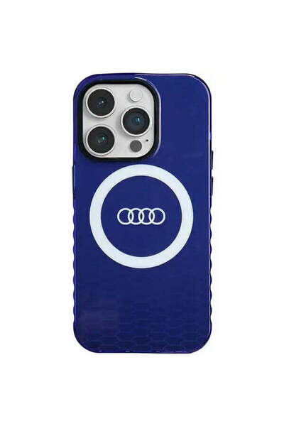 Audi Husă IML Big Logo MagSafe pentru iPhone 14 Pro, albastră