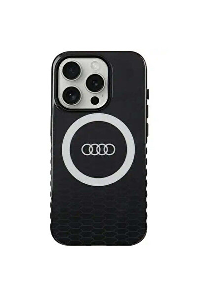 Audi Husă IML Big Logo MagSafe pentru iPhone 15 Pro, negru