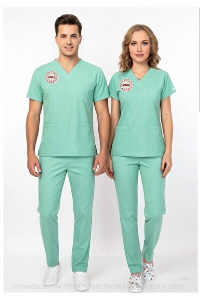 onora Unisex Mint Yeşili Aile Sağlığı Çalışanları Scrubs Üniforma Takım (Yeni...