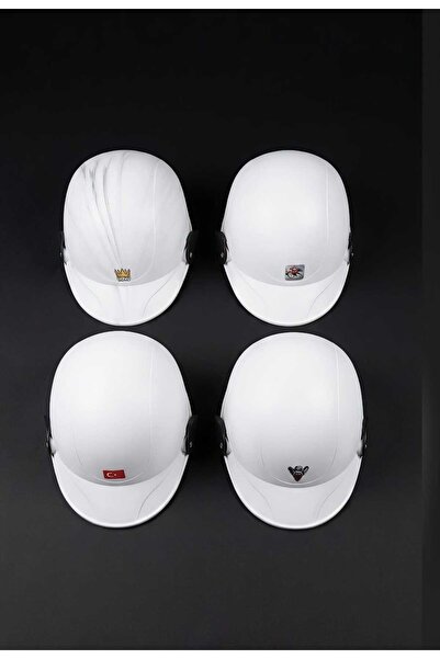 OSO POLAR Jokey Kask Bisiklet,Scooter Kaskı Beyaz Yerli Üretim Camsız Model