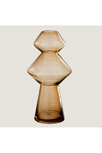 Chakra Vase Carol Glass Caramel (17.5X17.5X35Cm) Natural