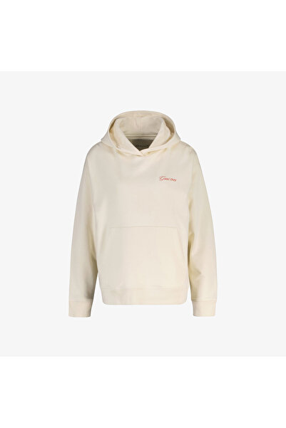 Gant Kadın Krem Regular Fit Kapüşonlu Sweatshirt