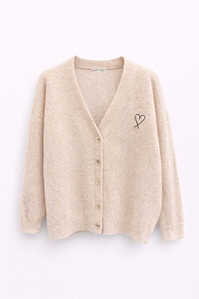 Hiccup Mixray Cardigan tricotat supradimensionat cu detaliu cu inimă