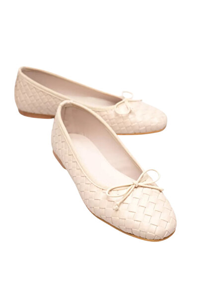 Barinoska Women's Knitted Patterned Bowknot Round Toe Daily Comfortable Balle...
